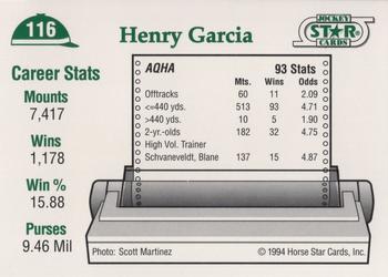 1994 Jockey Star #116 Henry Garcia Back